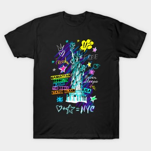 New York City, American liberty, freedom. Cool t-shirt quote trendy fashion T-Shirt